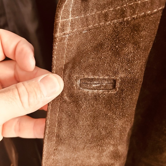 Vintage mid-90’s Florentine suede car coat in chocolate. - Picture 4 of 11